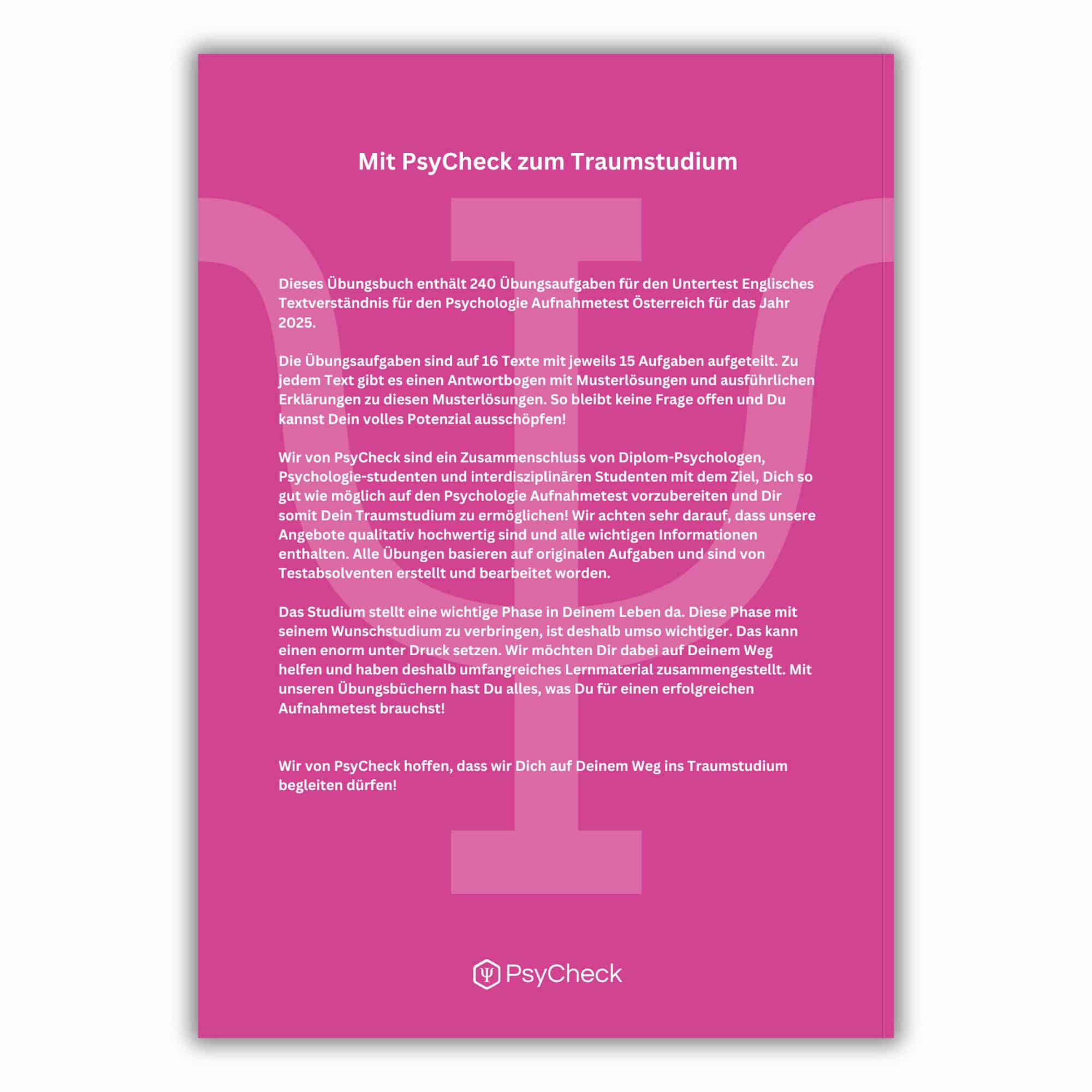 Psychologie_Aufnahmetest_Österreich_Englisches_Textverständnis_Buch_2