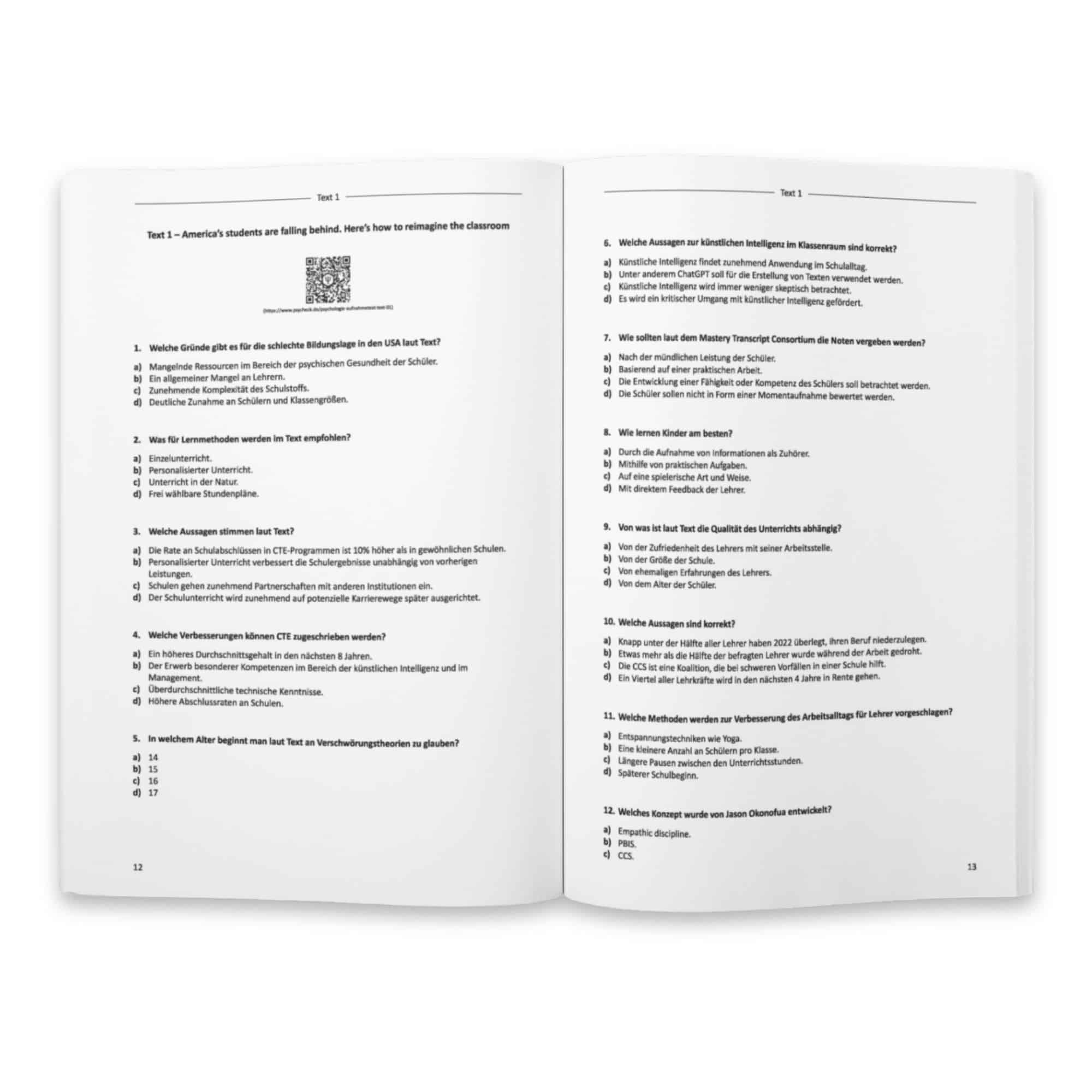 Psychologie_Aufnahmetest_Österreich_Englisches_Textverständnis_Buch_3